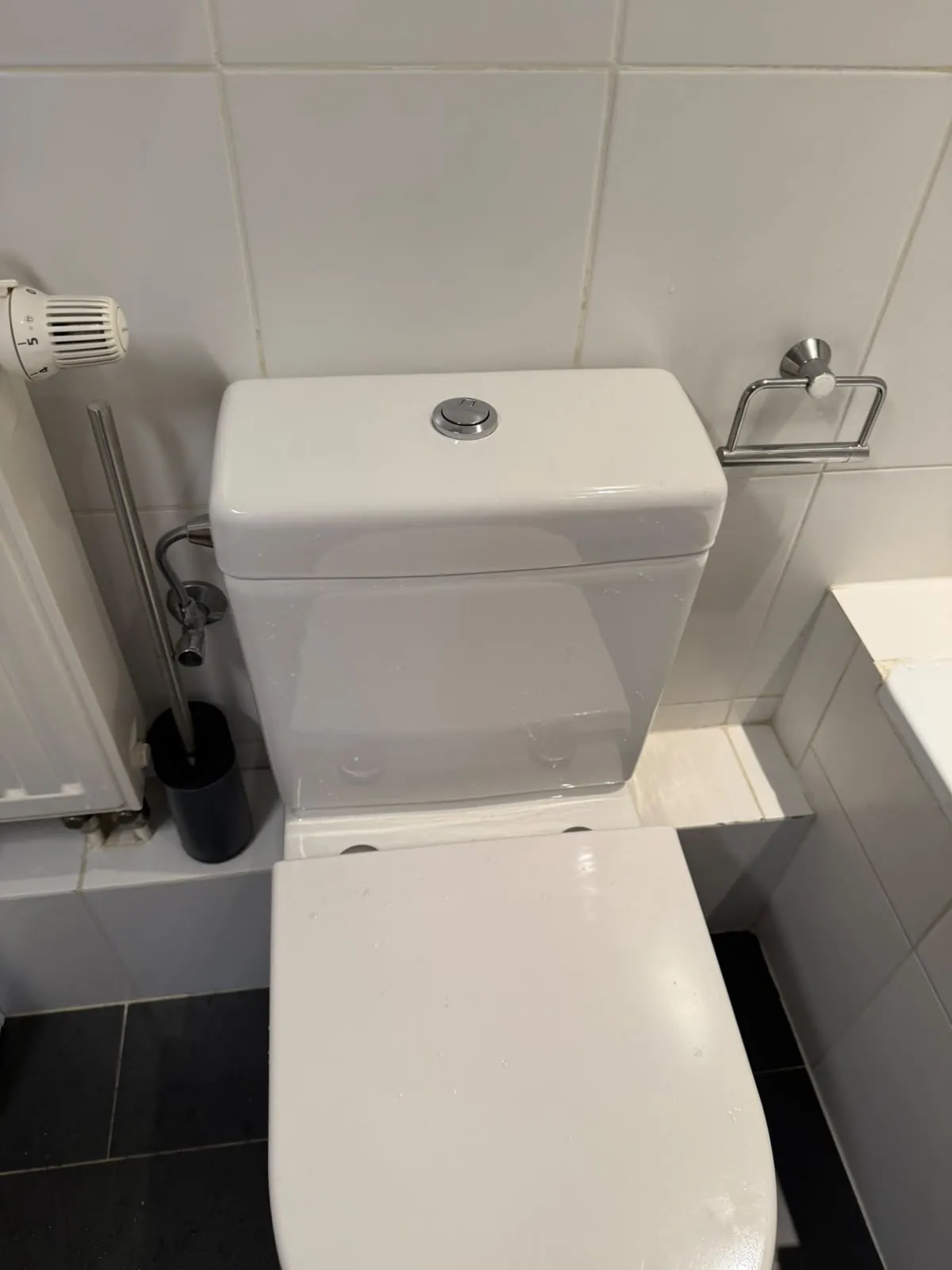 WC à réservoir avec bouton de chasse double